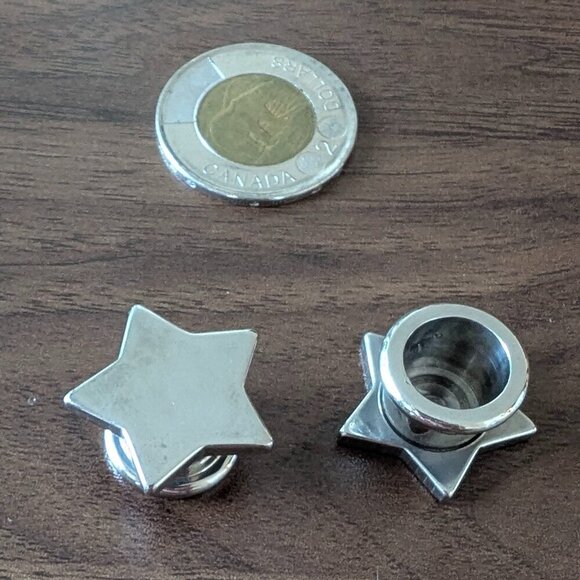 Jewelry - Stainless Steel ½” Plugs with Large Star Front and Screw Back